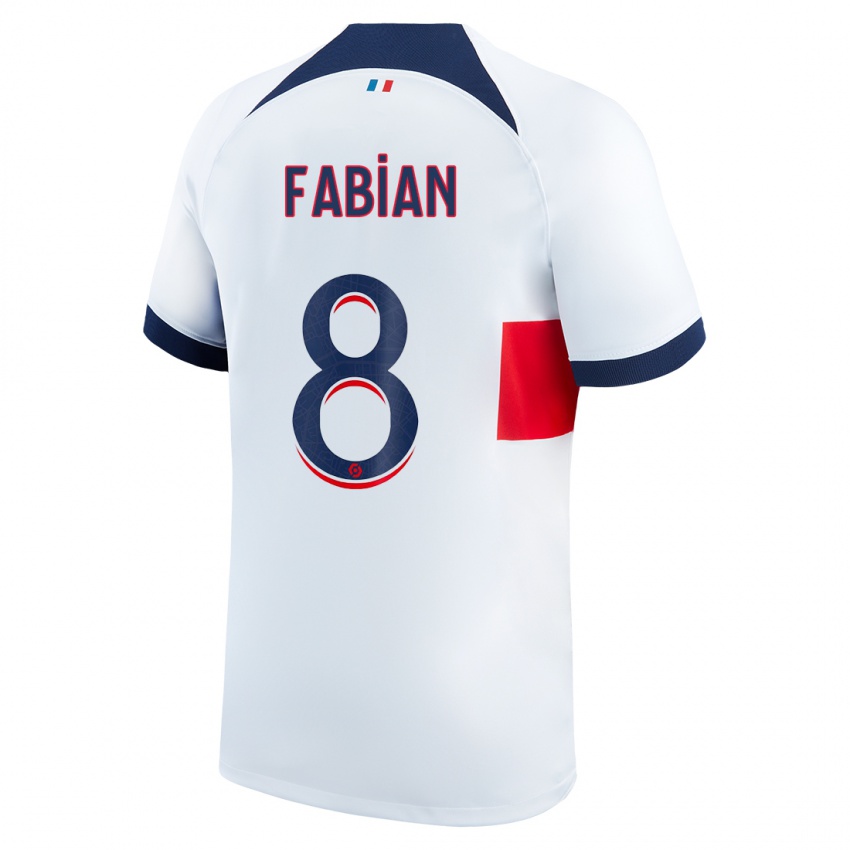 Kobiety Fabian Ruiz #8 Biały Wyjazdowa Koszulka 2023/24 Koszulki Klubowe
