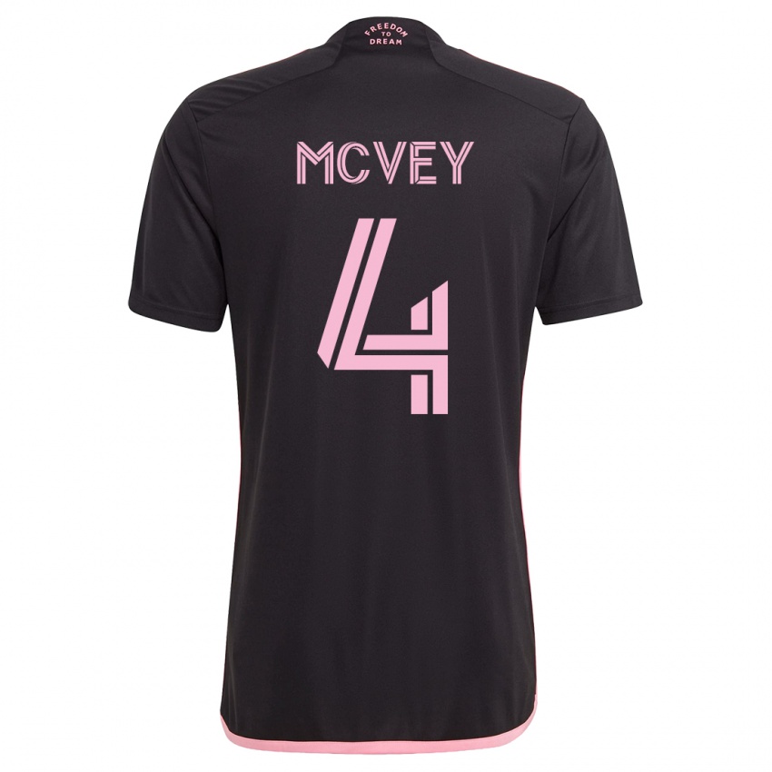 Kobiety Christopher Mcvey #4 Czarny Wyjazdowa Koszulka 2023/24 Koszulki Klubowe