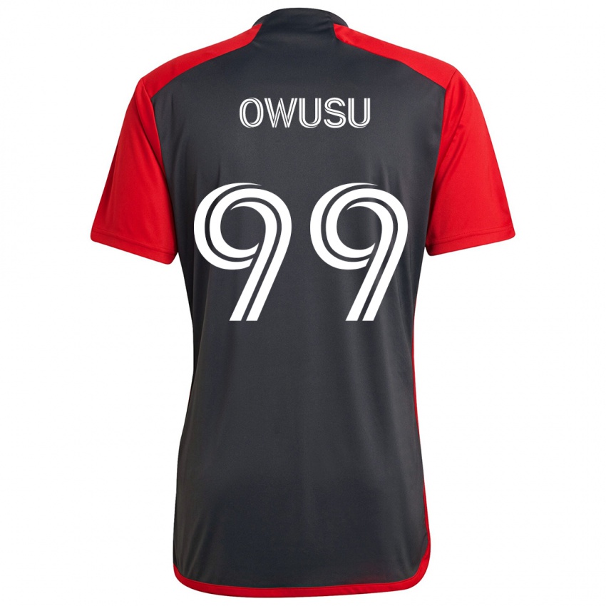 Dzieci Prince Osei Owusu #99 Szary Czerwony Domowa Koszulka 2024/25 Koszulki Klubowe