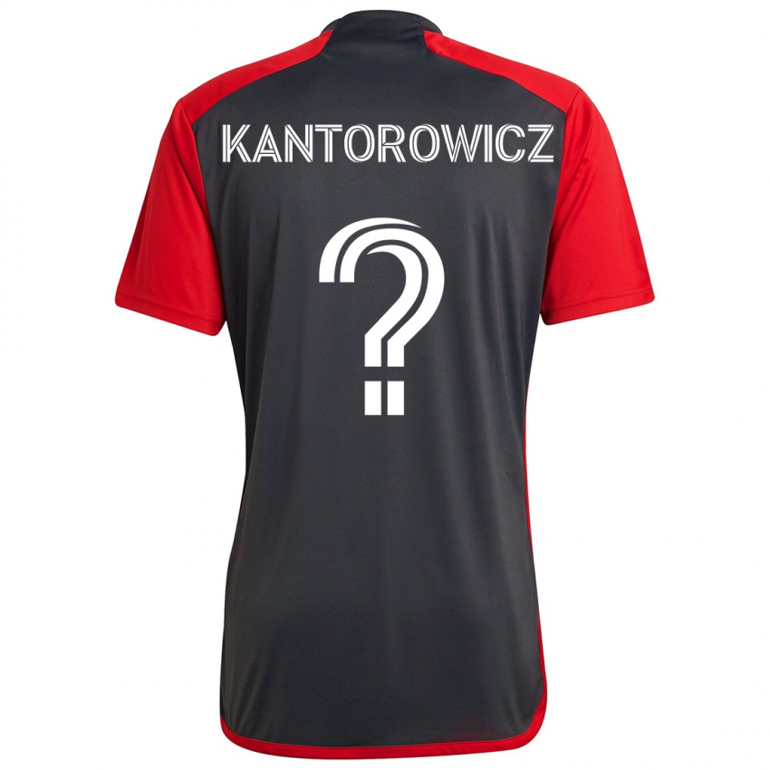 Dzieci Dominic Kantorowicz #0 Szary Czerwony Domowa Koszulka 2024/25 Koszulki Klubowe