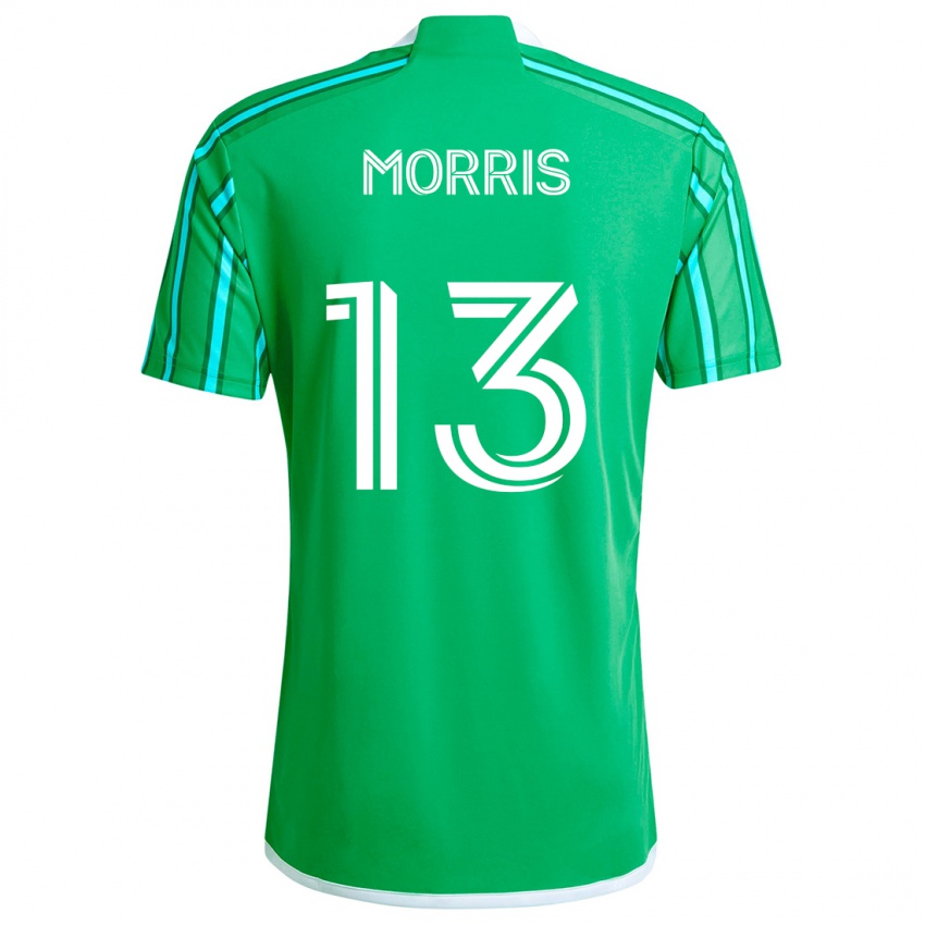 Dzieci Jordan Morris #13 Zielony Biały Domowa Koszulka 2024/25 Koszulki Klubowe