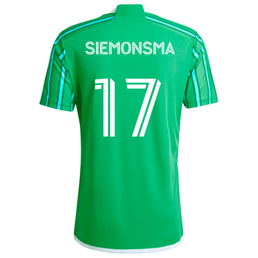 Dzieci Sianna Siemonsma #17 Zielony Biały Domowa Koszulka 2024/25 Koszulki Klubowe