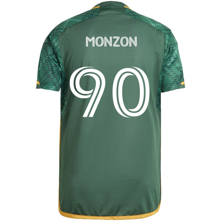 Dzieci Florián Monzón #90 Zielony Pomarańczowy Domowa Koszulka 2024/25 Koszulki Klubowe