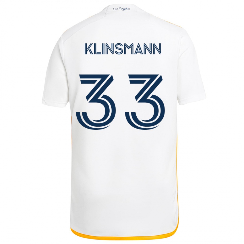 Dzieci Jonathan Klinsmann #33 Biało Żółty Domowa Koszulka 2024/25 Koszulki Klubowe