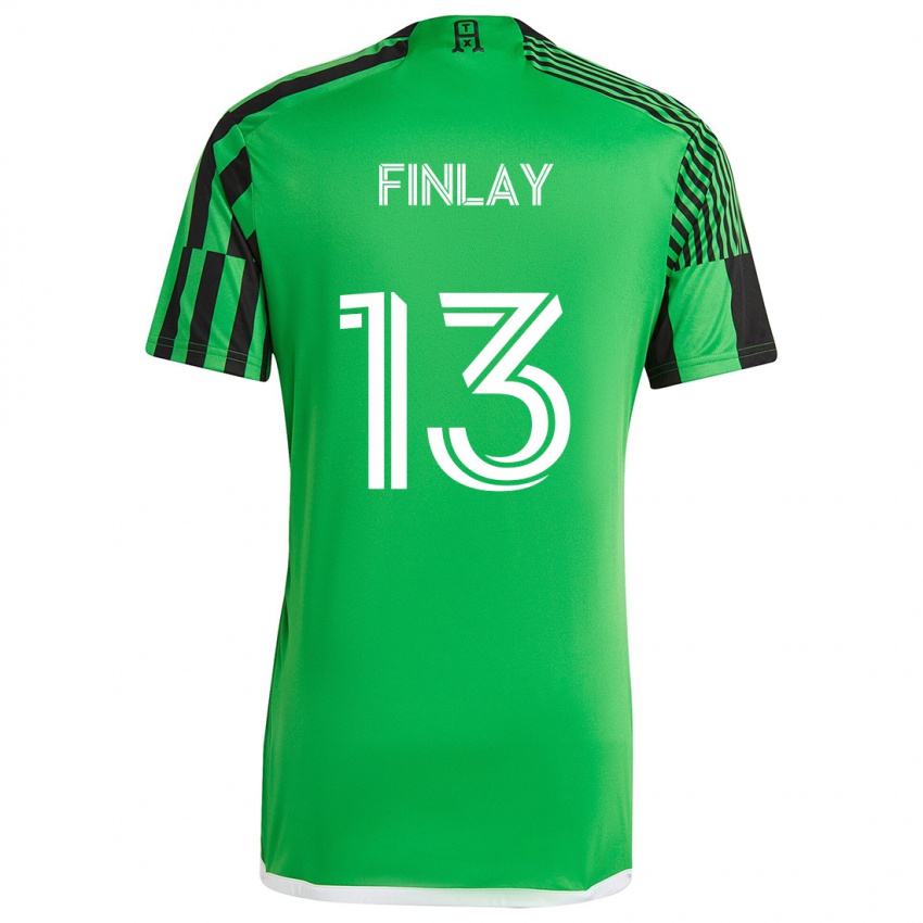 Dzieci Ethan Finlay #13 Zielony Czarny Domowa Koszulka 2024/25 Koszulki Klubowe