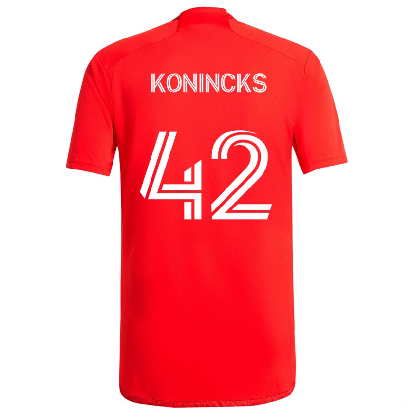 Dzieci Diego Konincks #42 Czerwono-Biały Domowa Koszulka 2024/25 Koszulki Klubowe