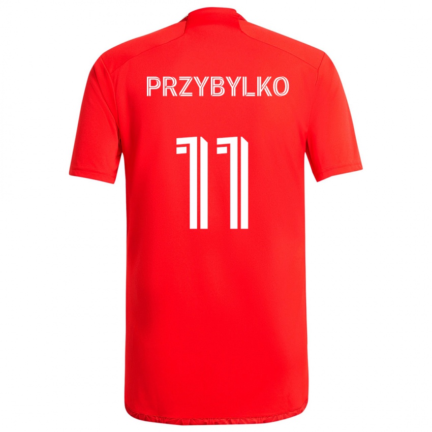 Dzieci Kacper Przybylko #11 Czerwono-Biały Domowa Koszulka 2024/25 Koszulki Klubowe