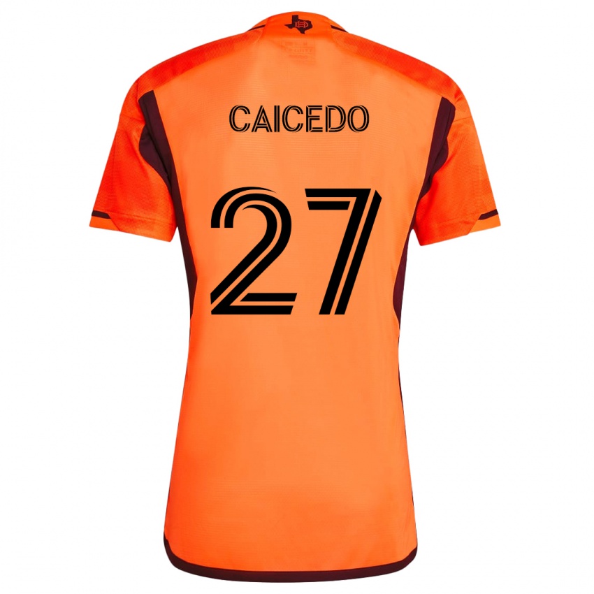 Dzieci Luis Caicedo #27 Pomarańczowo-Czarny Domowa Koszulka 2024/25 Koszulki Klubowe