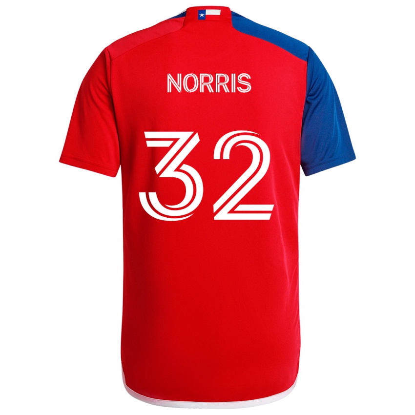 Dzieci Nolan Norris #32 Niebieski Czerwony Domowa Koszulka 2024/25 Koszulki Klubowe