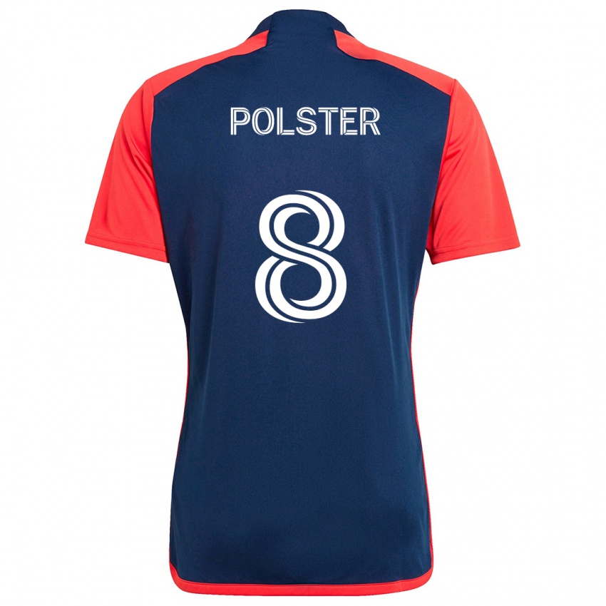 Dzieci Matt Polster #8 Niebieski Czerwony Domowa Koszulka 2024/25 Koszulki Klubowe