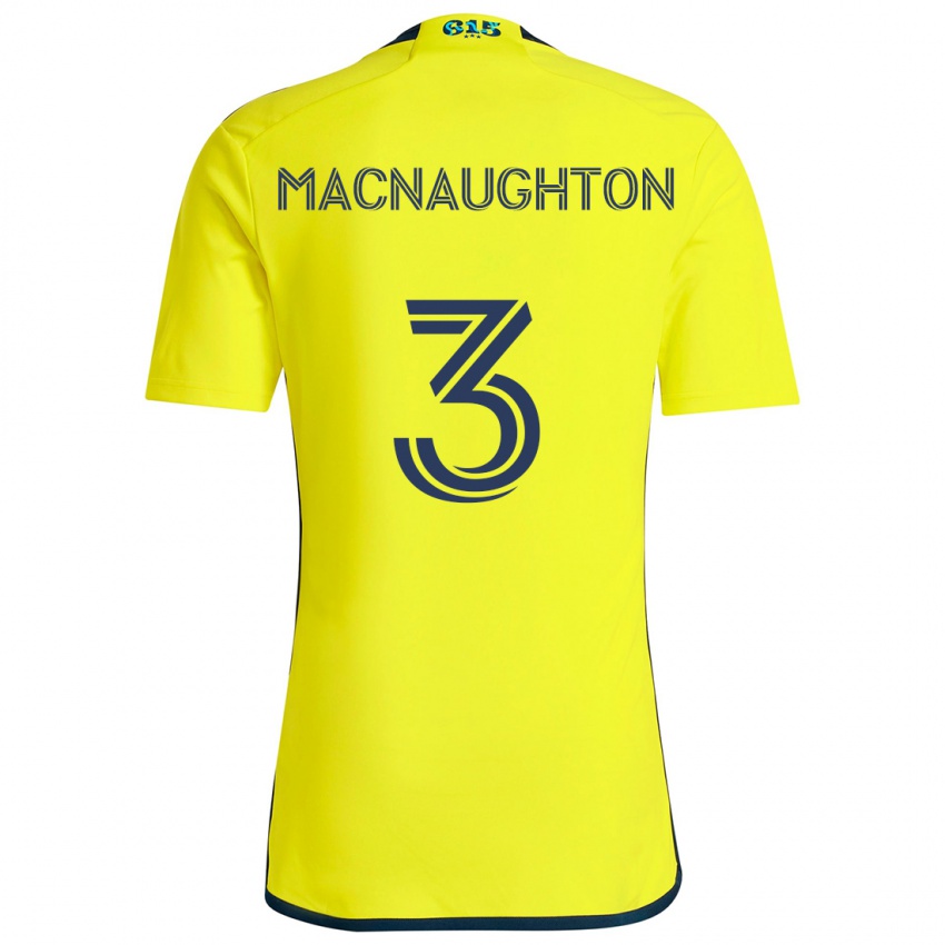 Dzieci Lukas Macnaughton #3 Yellow Blue Domowa Koszulka 2024/25 Koszulki Klubowe