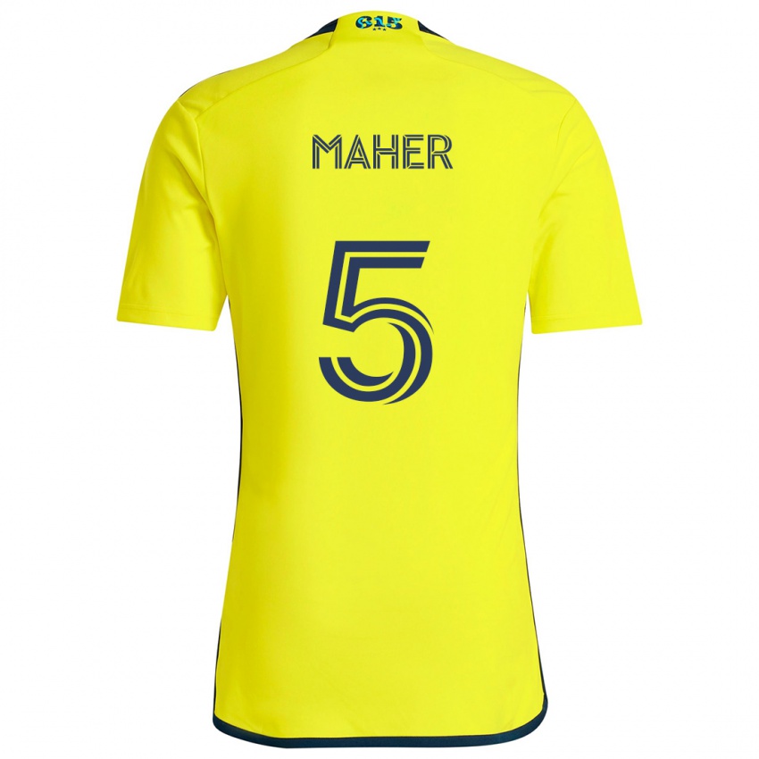 Dzieci Jack Maher #5 Yellow Blue Domowa Koszulka 2024/25 Koszulki Klubowe