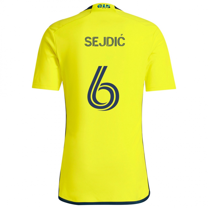 Dzieci Amar Sejdić #6 Yellow Blue Domowa Koszulka 2024/25 Koszulki Klubowe