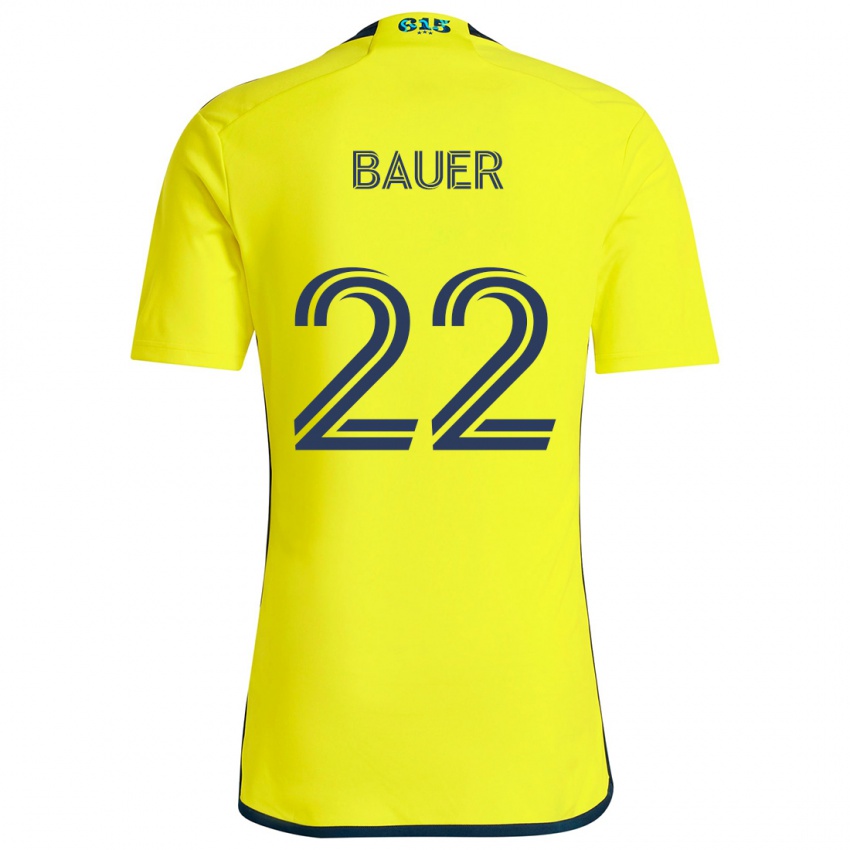 Dzieci Josh Bauer #22 Yellow Blue Domowa Koszulka 2024/25 Koszulki Klubowe