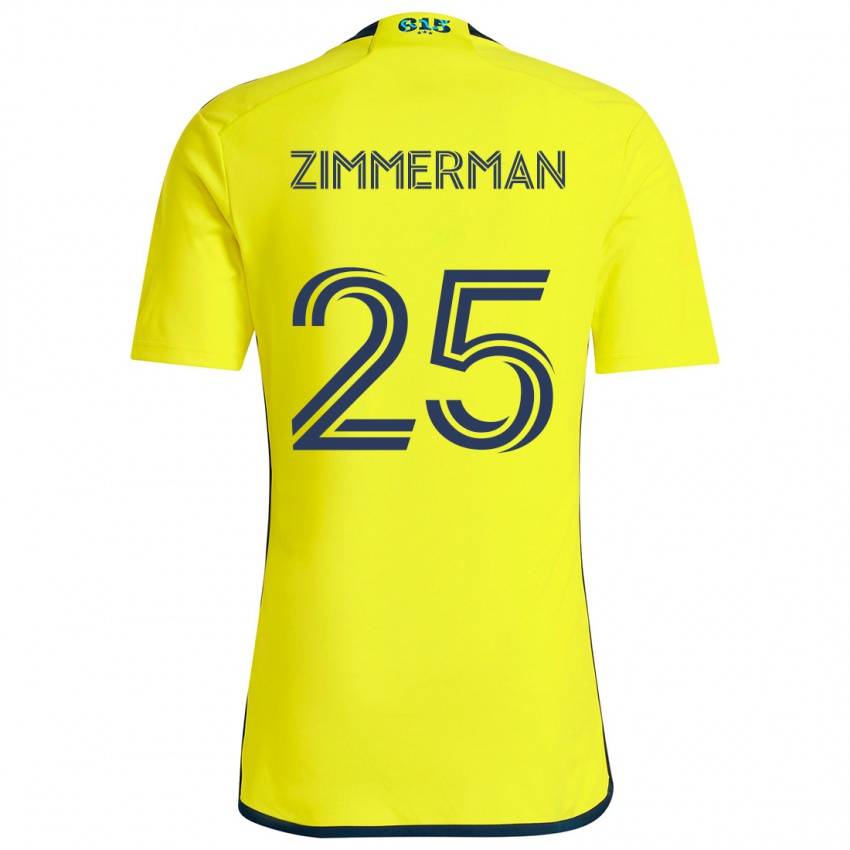 Dzieci Walker Zimmerman #25 Yellow Blue Domowa Koszulka 2024/25 Koszulki Klubowe