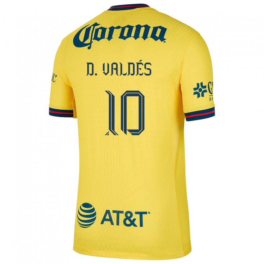 Dzieci Diego Valdés #10 Yellow Blue Domowa Koszulka 2024/25 Koszulki Klubowe