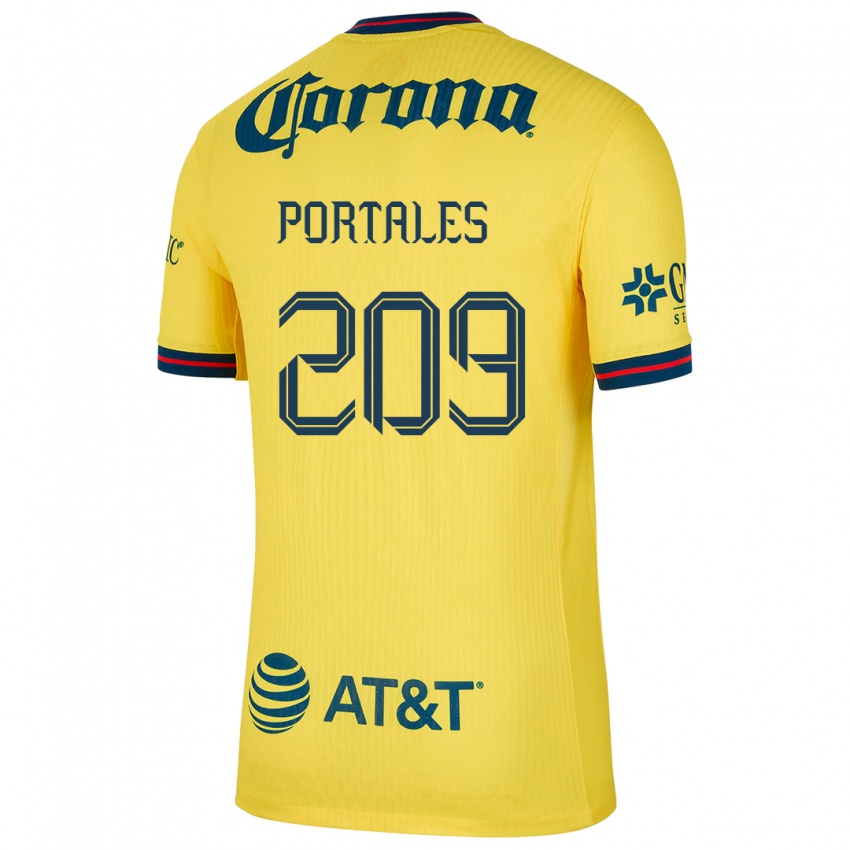 Dzieci Walter Portales #209 Yellow Blue Domowa Koszulka 2024/25 Koszulki Klubowe