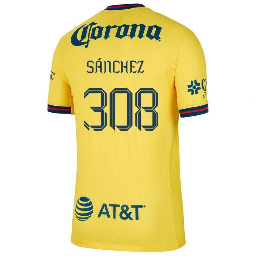 Dzieci Oswaldo Sánchez #308 Yellow Blue Domowa Koszulka 2024/25 Koszulki Klubowe