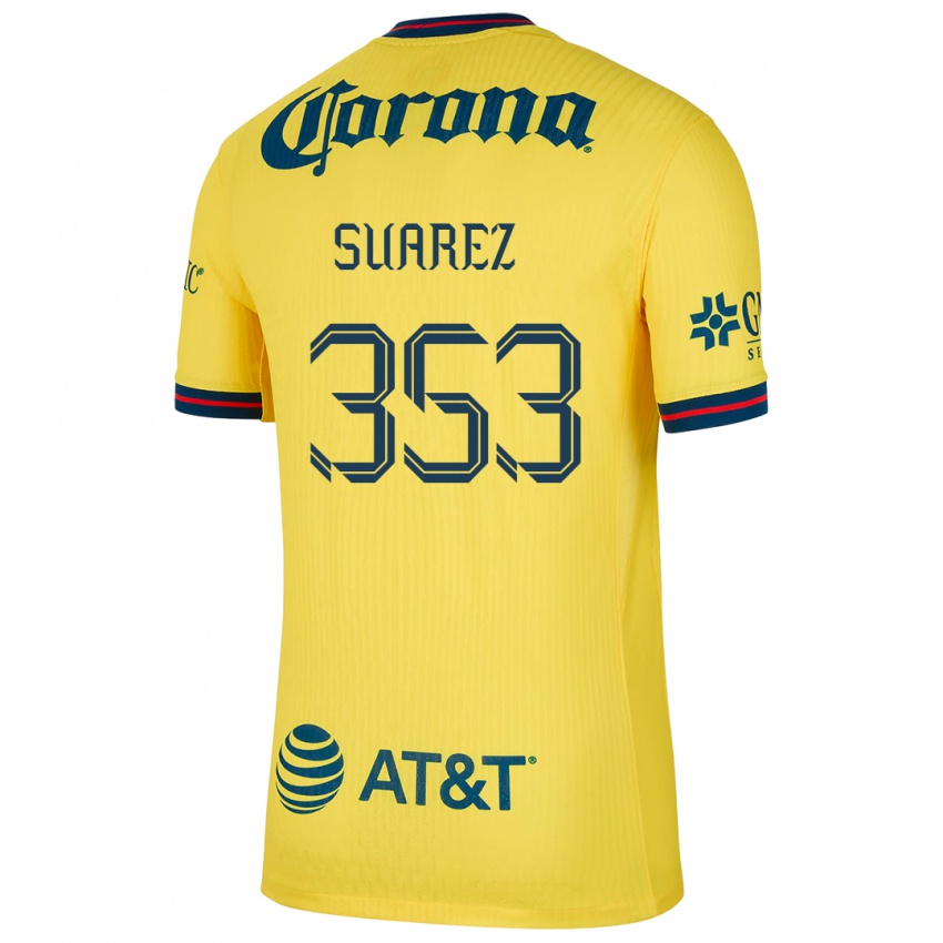 Dzieci Irwin Suarez #353 Yellow Blue Domowa Koszulka 2024/25 Koszulki Klubowe