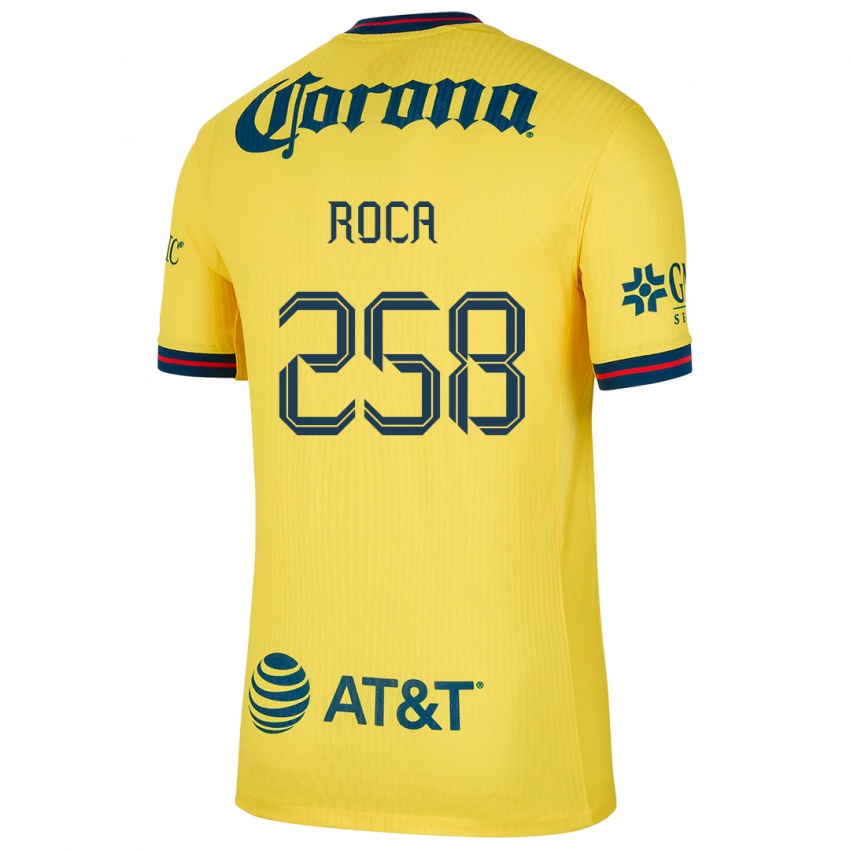 Dzieci Juan Roca #258 Yellow Blue Domowa Koszulka 2024/25 Koszulki Klubowe