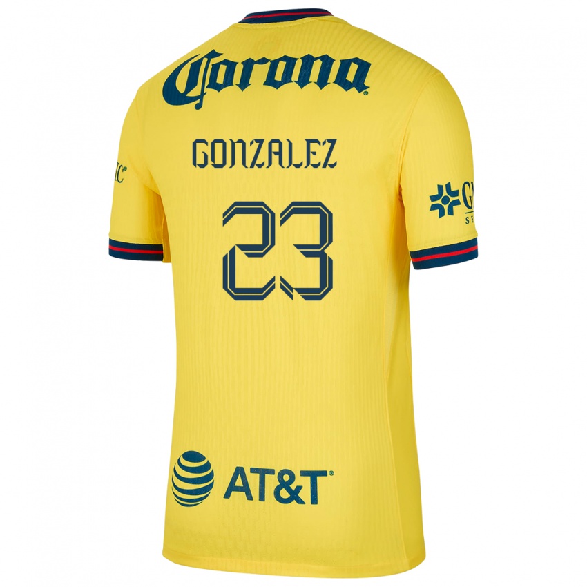 Dzieci Itzel Gonzalez #23 Yellow Blue Domowa Koszulka 2024/25 Koszulki Klubowe