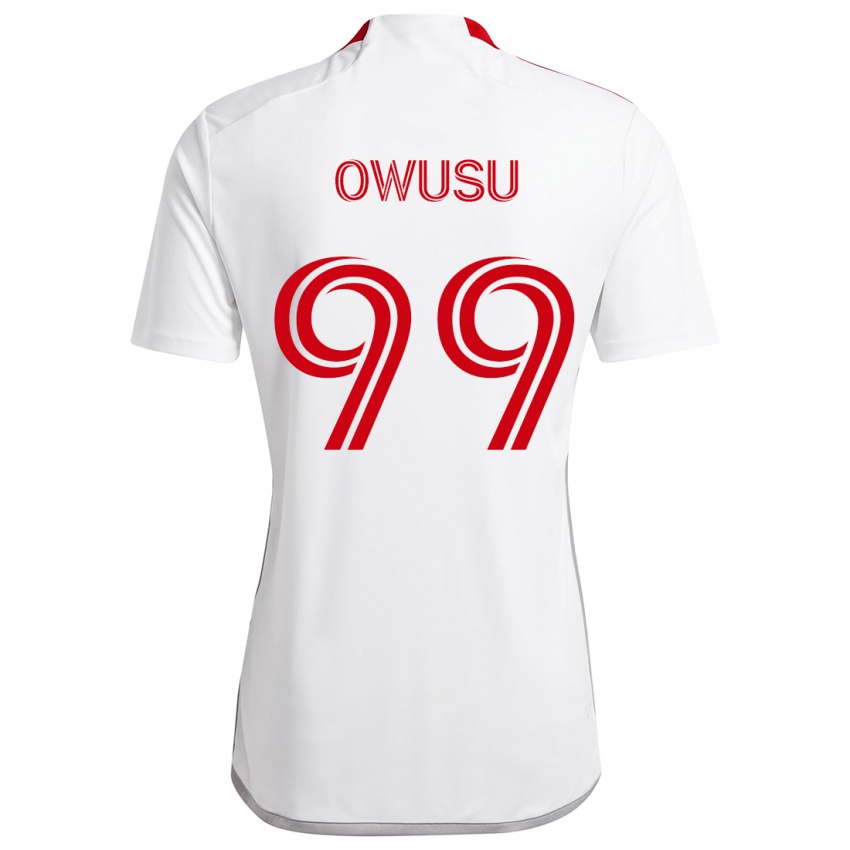 Dzieci Prince Osei Owusu #99 Biało - Czerwony Wyjazdowa Koszulka 2024/25 Koszulki Klubowe