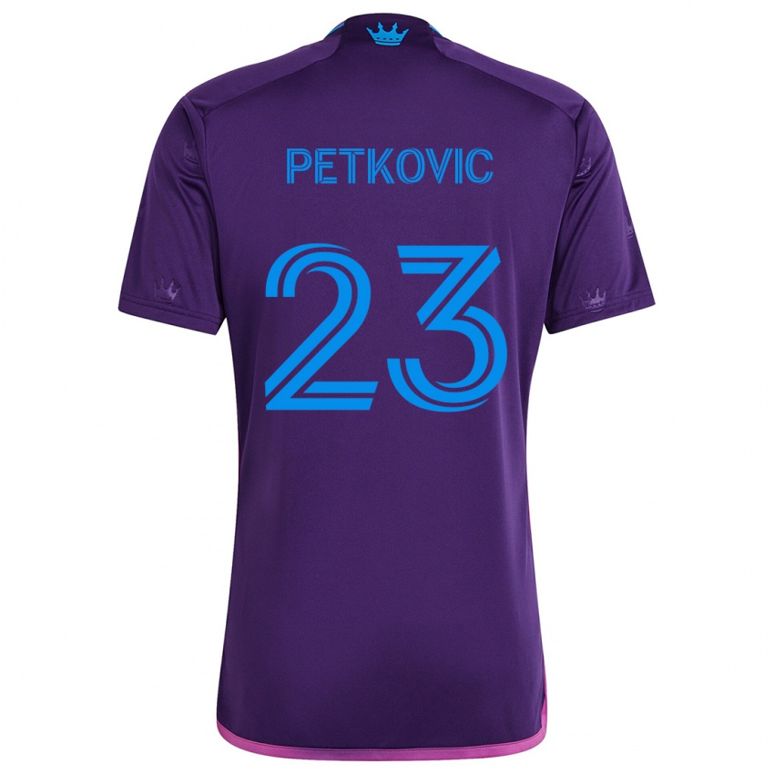 Dzieci Nikola Petkovic #23 Fioletowo-Niebieski Wyjazdowa Koszulka 2024/25 Koszulki Klubowe