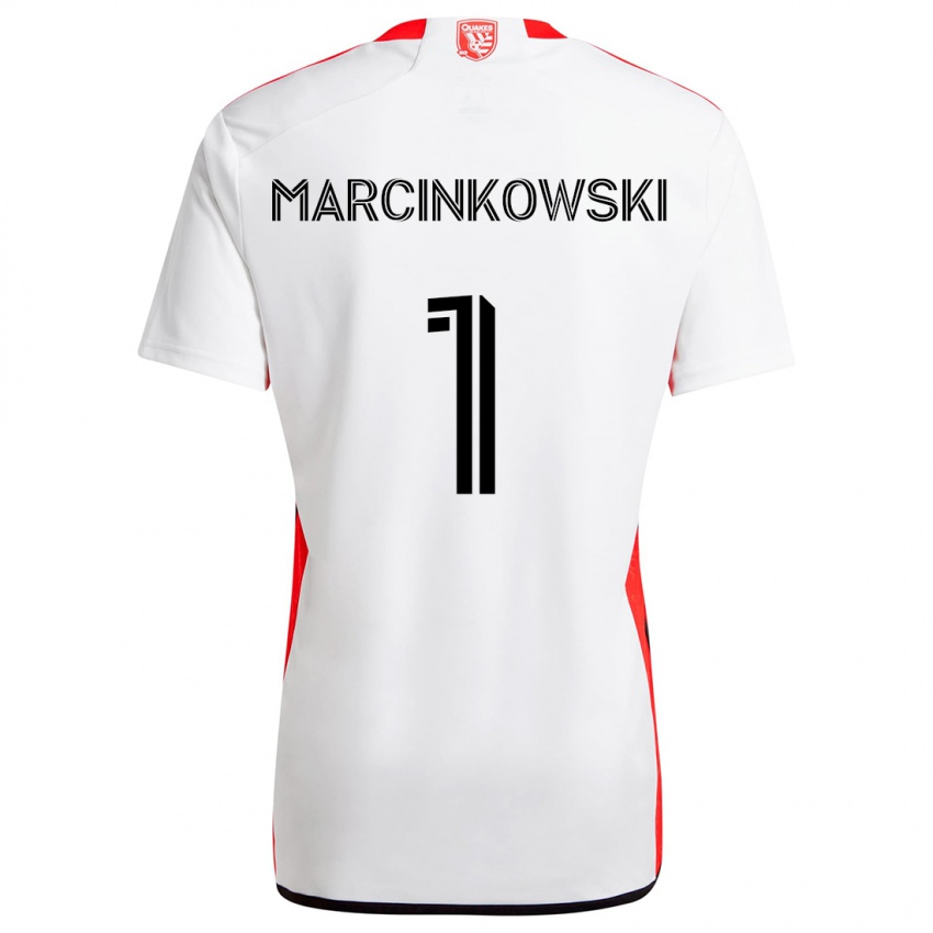 Dzieci Jt Marcinkowski #1 Biało - Czerwony Wyjazdowa Koszulka 2024/25 Koszulki Klubowe