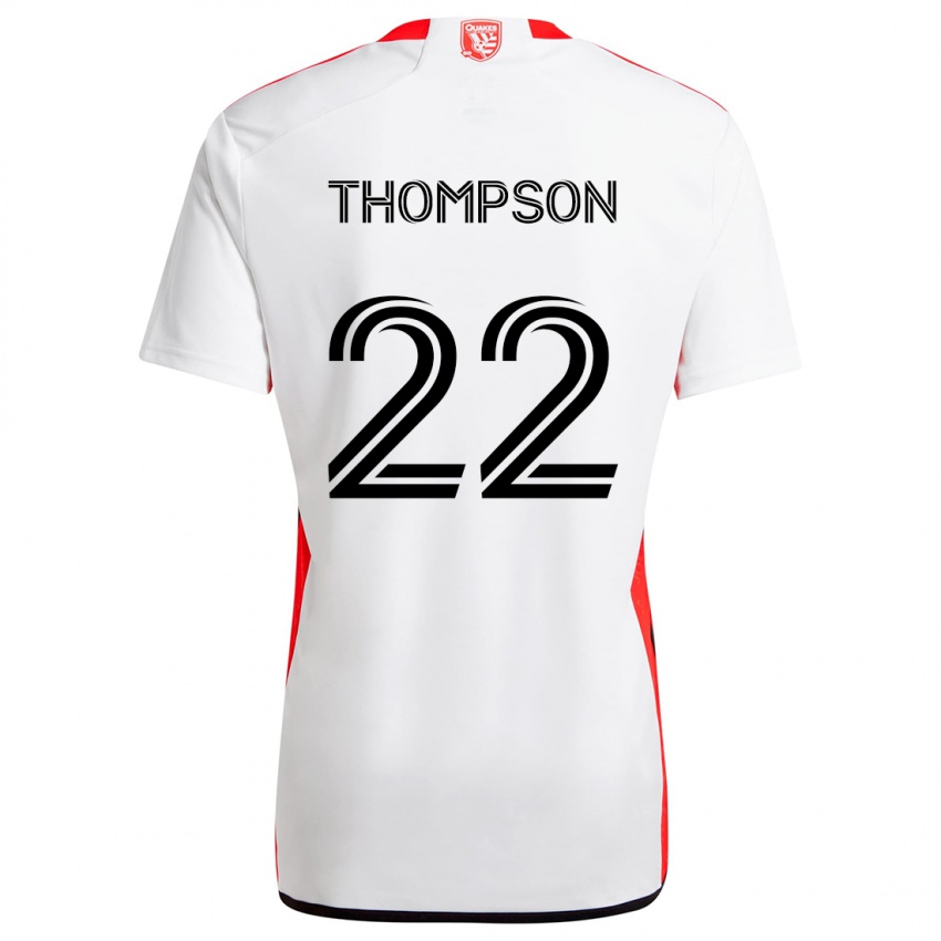 Dzieci Tommy Thompson #22 Biało - Czerwony Wyjazdowa Koszulka 2024/25 Koszulki Klubowe