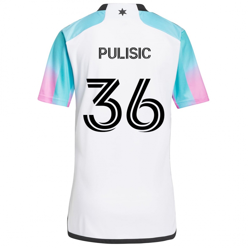 Dzieci Will Pulisic #36 Biały Niebieski Czarny Wyjazdowa Koszulka 2024/25 Koszulki Klubowe