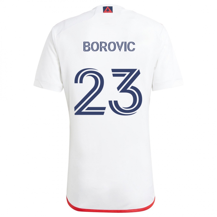 Dzieci Luka Borovic #23 Biało - Czerwony Wyjazdowa Koszulka 2024/25 Koszulki Klubowe