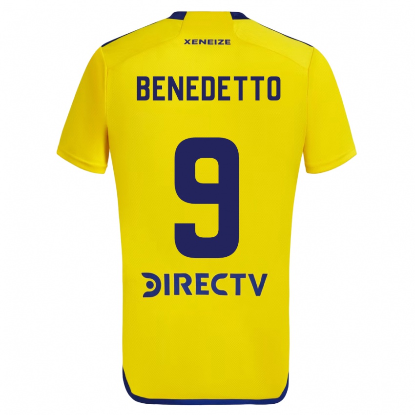 Dzieci Dario Benedetto #9 Yellow Blue Wyjazdowa Koszulka 2024/25 Koszulki Klubowe