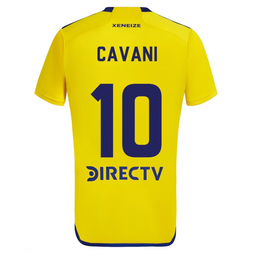 Dzieci Edinson Cavani #10 Yellow Blue Wyjazdowa Koszulka 2024/25 Koszulki Klubowe