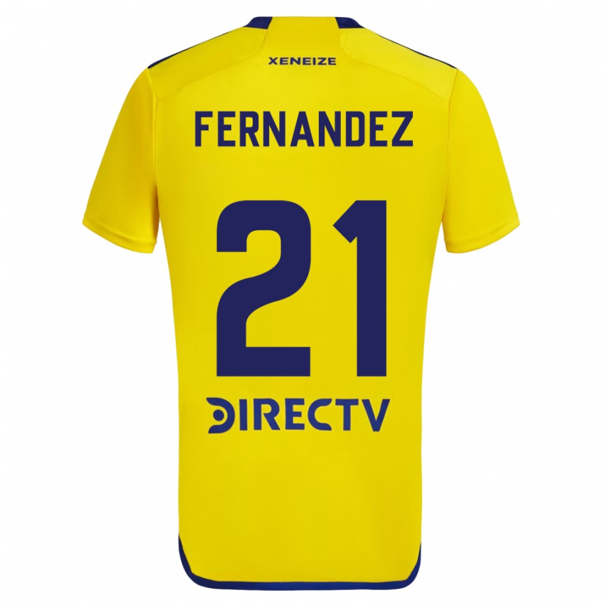 Dzieci Ezequiel Fernandez #21 Yellow Blue Wyjazdowa Koszulka 2024/25 Koszulki Klubowe