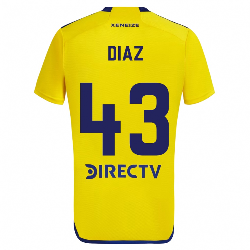 Dzieci Tomas Diaz #43 Yellow Blue Wyjazdowa Koszulka 2024/25 Koszulki Klubowe