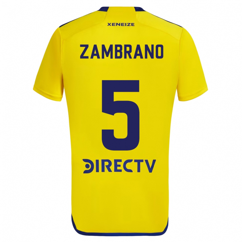 Dzieci Carlos Zambrano #5 Yellow Blue Wyjazdowa Koszulka 2024/25 Koszulki Klubowe