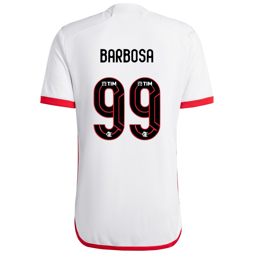 Dzieci Gabriel Barbosa #99 Biało - Czerwony Wyjazdowa Koszulka 2024/25 Koszulki Klubowe