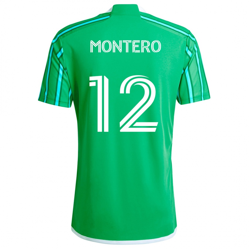 Męski Fredy Montero #12 Zielony Biały Domowa Koszulka 2024/25 Koszulki Klubowe