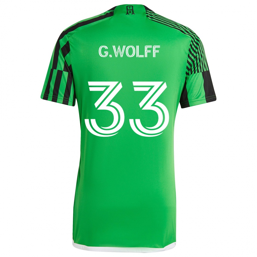 Męski Gavin Wolff #33 Zielony Czarny Domowa Koszulka 2024/25 Koszulki Klubowe