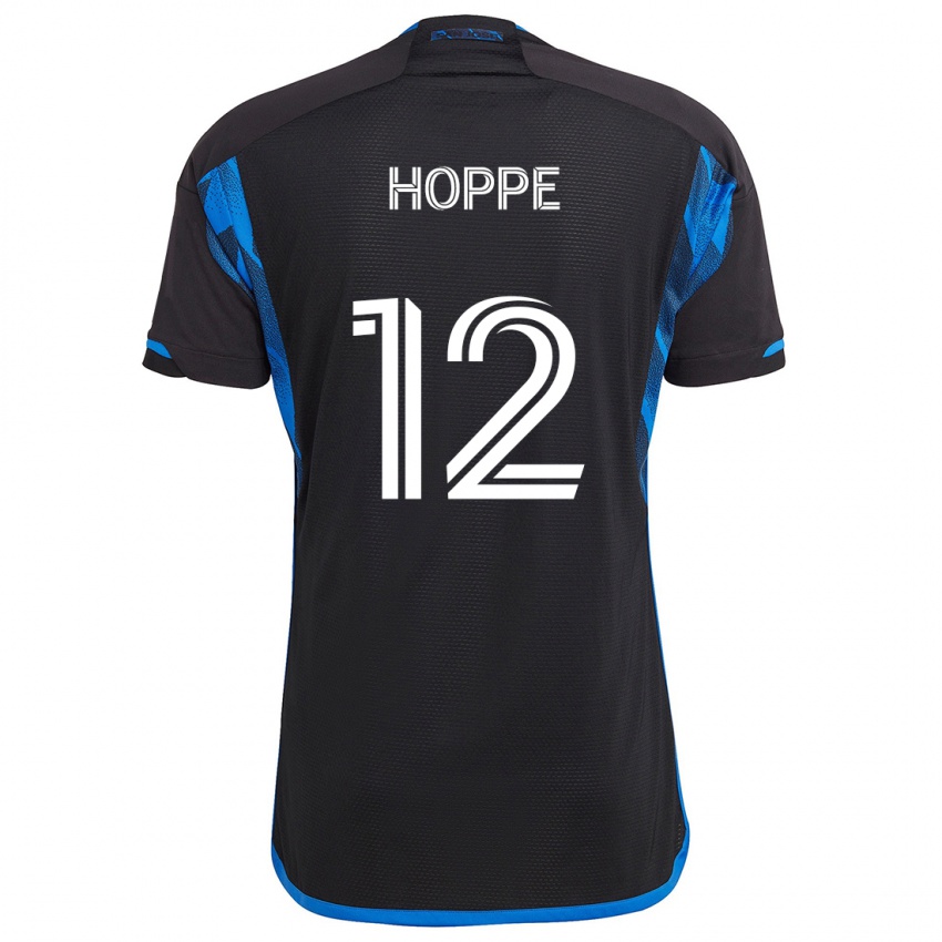 Męski Matthew Hoppe #12 Niebiesko-Czarny Domowa Koszulka 2024/25 Koszulki Klubowe