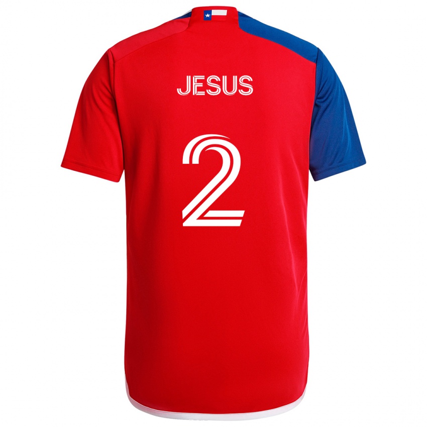 Męski Geovane Jesus #2 Niebieski Czerwony Domowa Koszulka 2024/25 Koszulki Klubowe