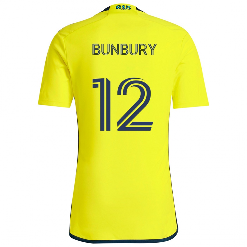 Męski Teal Bunbury #12 Yellow Blue Domowa Koszulka 2024/25 Koszulki Klubowe