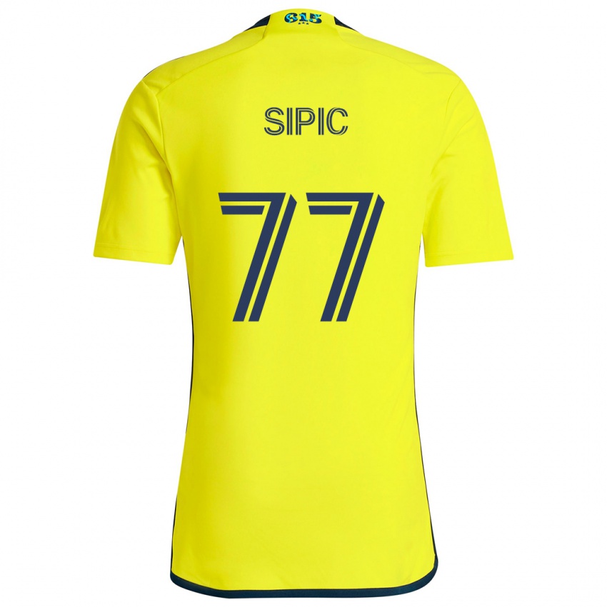 Męski Adem Sipić #77 Yellow Blue Domowa Koszulka 2024/25 Koszulki Klubowe