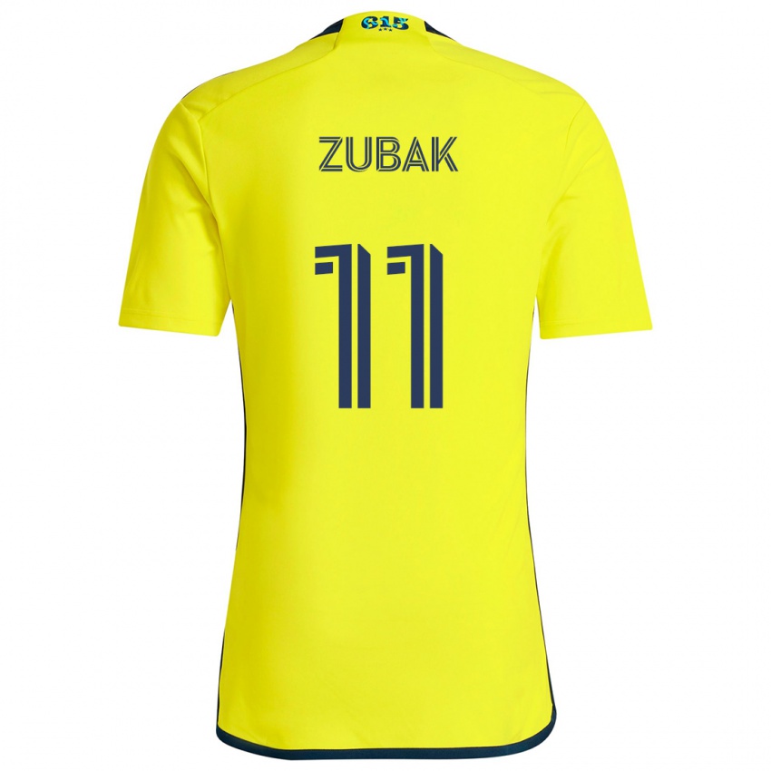 Męski Ethan Zubak #11 Yellow Blue Domowa Koszulka 2024/25 Koszulki Klubowe