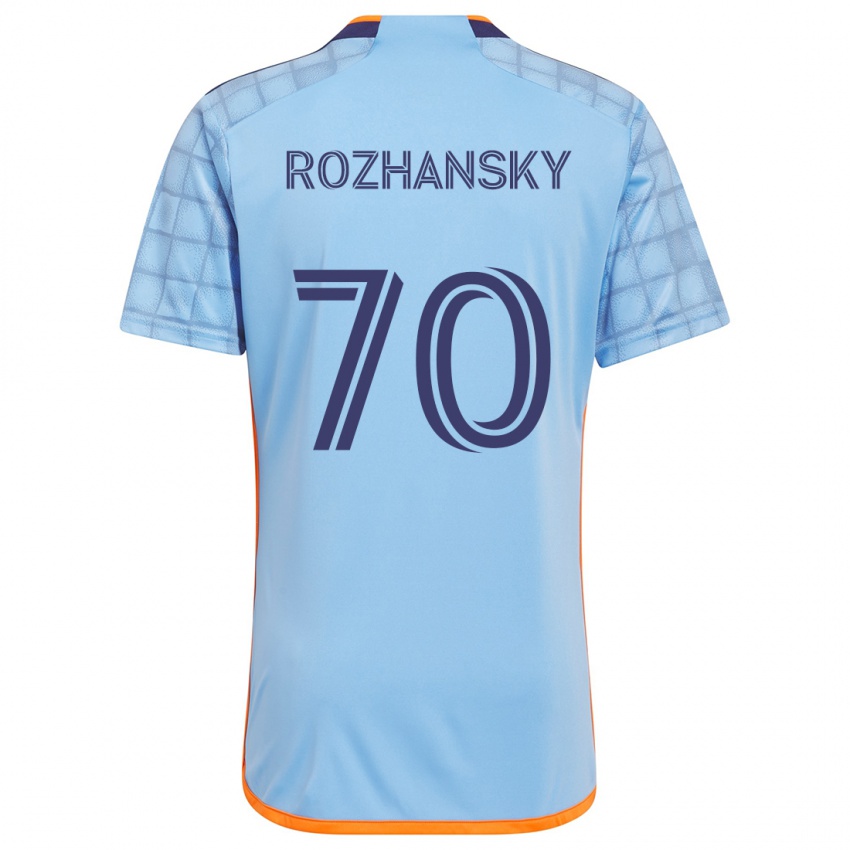 Męski Jake Rozhansky #70 Niebieski Pomarańczowy Domowa Koszulka 2024/25 Koszulki Klubowe