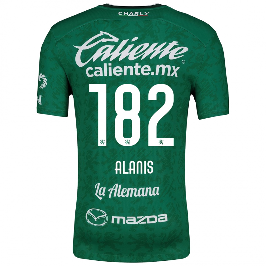 Męski Alejandro Alanís #182 Zielony Biały Domowa Koszulka 2024/25 Koszulki Klubowe