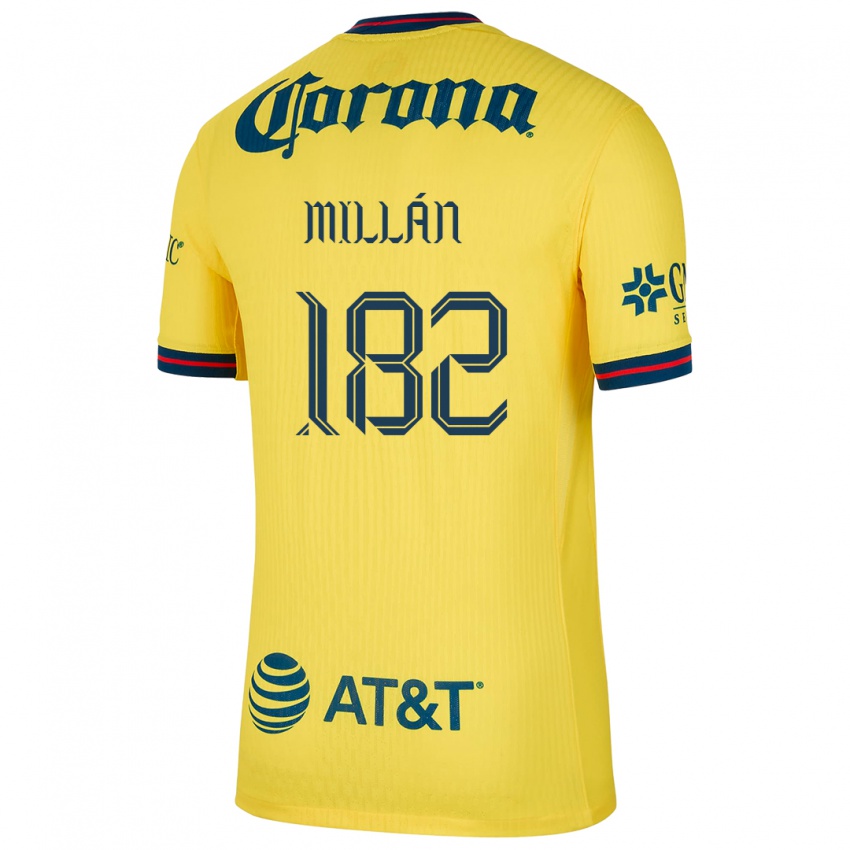 Męski Daniel Millán #182 Yellow Blue Domowa Koszulka 2024/25 Koszulki Klubowe