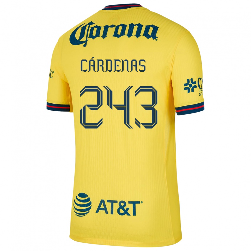 Męski Alejandro Cárdenas #243 Yellow Blue Domowa Koszulka 2024/25 Koszulki Klubowe