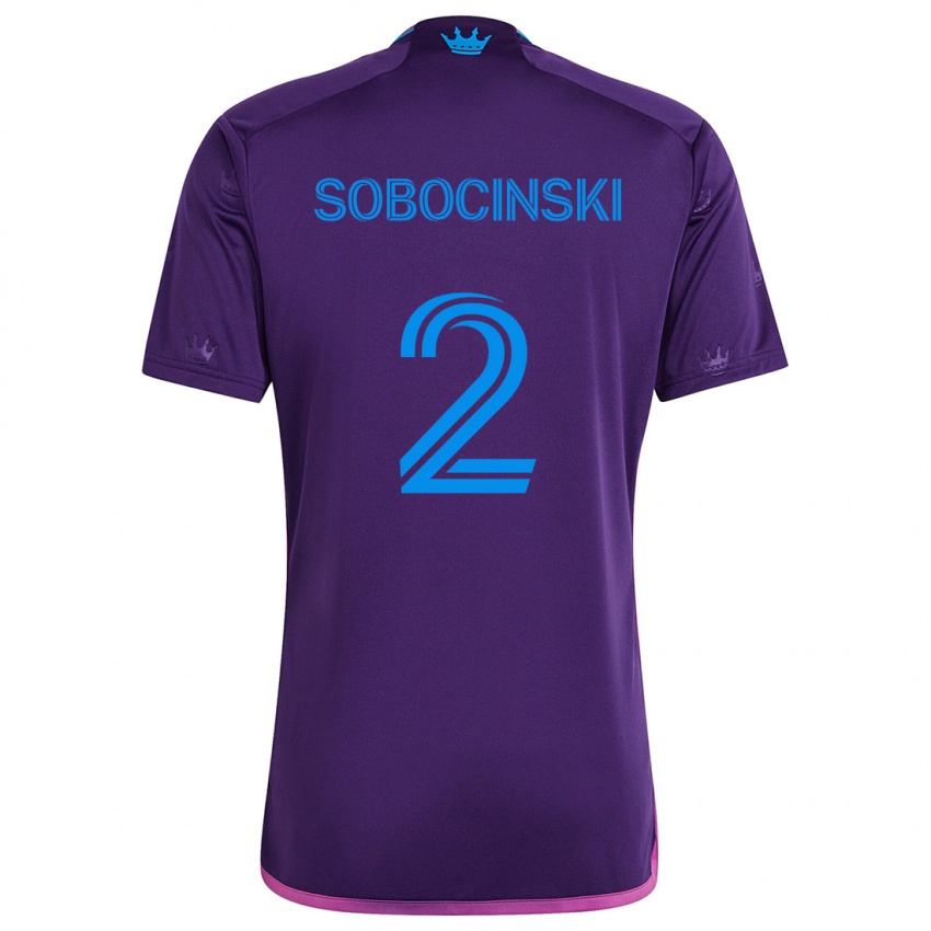 Męski Jan Sobocinski #2 Fioletowo-Niebieski Wyjazdowa Koszulka 2024/25 Koszulki Klubowe