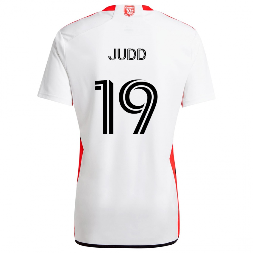 Męski Preston Judd #19 Biało - Czerwony Wyjazdowa Koszulka 2024/25 Koszulki Klubowe